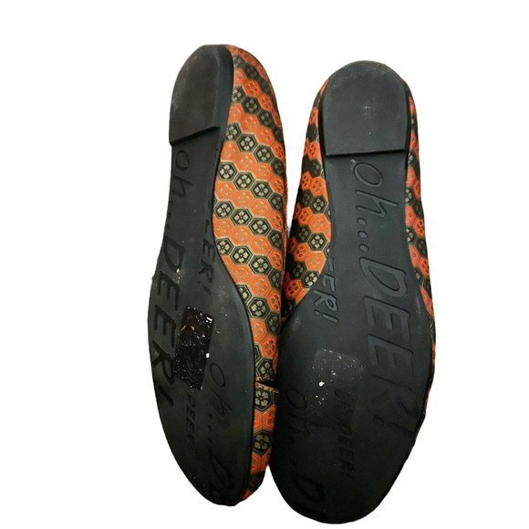 OH DEER Smartee-Geometric Slip On Ballet Flats Red Round Knot Toe Size 7.5 - Picture 2 of 6